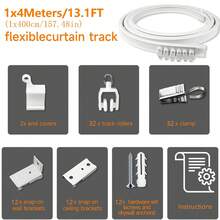 1 Set Easy To Install Flexible PVC Curtain Track, Suitable For Installing Shower Curtains, Window Curtains And Decorative Curtains. Multiple Styles Of Shower Curtain Tracks, Curtain/Shower Curtain Track Accessories And Shower Curtain Rods Available. Home Bathroom Decor, Autumn Decor, Bathroom Accessories, Back To School - Flexible PVC Curtain Tracks - View 17