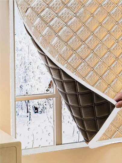 1pc Winter Thermal Insulated Curtain, Windproof & Cold-Proof Sealing Cover, Sound-Absorbing & Blackout Window Curtain, Suitable For Screen Windows