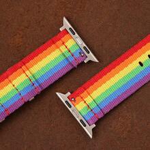 Multicolour Nylon Smartwatch Band Compatible With Apple Watch 11-1 SE Ultra 3 2 1 Compatible With Apple Watch 38/40/41/42/44/45/46/49mm Men Casual Strap - Mouldless - View 5