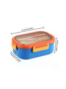 1000ml Leak-Proof Divided Lunch Box With Handle, Reusable, Airtight Fresh-Keeping, Includes Utensil Set, Suitable For Office Workers, Camping, Hiking And Back To School Season, Microwave And Dishwasher - Multicolor - View 6
