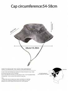 Wide Brim Summer Workwear Hiking Bucket Hat, Four Seasons Solid Color Quick-Dry Hanging Rope Bucket Hat, UV Protection Sun Hat, Unisex Outdoor Thin Western Cowboy Hiking Hat, Spring/Summer Face-Slimming Wide Brim Sun Protection Hat, Distressed Wasteland Style Solid Color Workwear Hiking Bucket Hat, Four Seasons Solid Color Quick-Dry Bucket Hat, UV Protection Sun Hat, Unisex Outdoor Thin Western Cowboy Hiking Hat - Multicolor - View 3