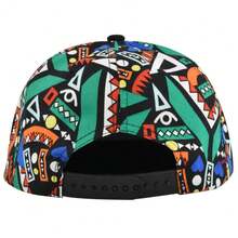 1pc Vibrant Pattern Flat Brim Zipper Hat With 3D Embossed MDIVA Embroidery, Adjustable, Unisex, Suitable For Hip-Hop, Skateboarding, Concerts, Festivals, Streetwear And Gifts - Multicolor - View 4
