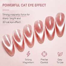 Herramienta magnética 2 en 1 para arte de uñas con forma de ojo de gato en V francés, herramienta magnética fuerte para arte de uñas, adecuada para esmalte de uñas en gel, accesorios DIY para arte de uñas, adecuada para mujeres, salones de uñas y DIY en casa, imán para arte de uñas, diseño de arte de uñas, productos para arte de uñas, herramienta magnética redonda, suministros para arte de uñas - Multicolor - Ver 3