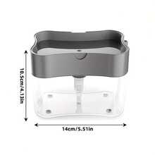 All-In-One Press-Type Dish Soap Dispenser With Sponge Holder, Minimalist Black & White Matte Transparent Plastic Kitchen Soap Dispenser, Sink Countertop Storage Box, Suitable For Homeowners And Kitchen Organization Enthusiasts - Dish Soap Dispenser - View 2