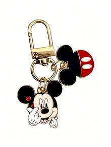 1/2pcs Disney New Cute Heart-Shaped Mickey Minnie Mouse Couple Keychain, Unisex Exquisite Metal Bag Charm Key Chain - Multiple Styles - View 8