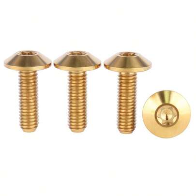4PCS Titanium Bolt M5 M6 12/15/20mm Torx Screw Motorcycle (Gold, M6x20mm)