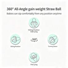 1件 180ML/280ML PPSU材質小雞造型嬰兒奶瓶 耐熱消毒 防嗆奶/防摔/防脹氣/重力球吸管奶瓶 適合6個月以上嬰兒 - 彩色 - 查看 7