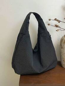 Fashionable Solid-Color Shoulder And Underarm Bag With Large Capacity, Multiple Pockets And Multiple Compartments - Apricot - View 12
