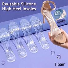 Miếng lót gót cao silicon trong suốt tái sử dụng, đệm chân chống trượt, miếng lót giảm đau cho chân, có thể giặt, tái sử dụng, phù hợp cho mọi loại giày cao gót, sandal, giày gót mảnh, giày mùa hè - A - Xem 4