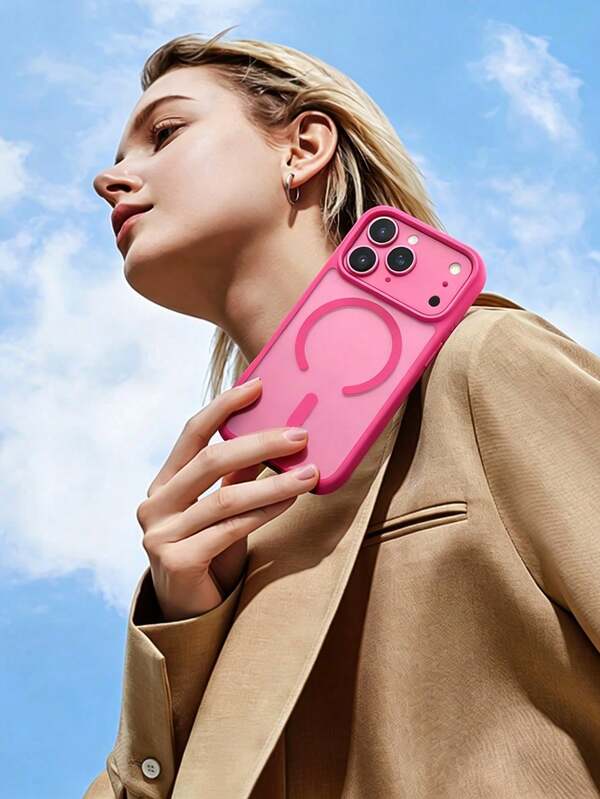 Funda magnética para teléfono para hombres y mujeres, compatible con la serie Apple 11-17, la serie A (A16 A17 A26 A36 A56 A37 A57), la serie S (S26 Ultra S25 Ultra S24 S23), delgada y ligera, semitransparente mate, a prueba de golpes y huellas dactilares, con fuerte protección magnética, funda para 17 Pro Max rosa rojo, funda para 17 Pro, funda para 17, funda para 16, CteGlodrix