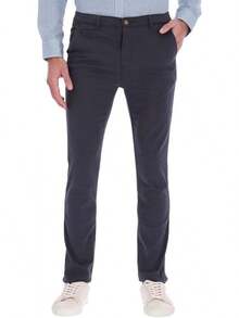 Holstone Pack 3 Pantalones Estilo Chino de Gabardina Premium Hombre - Uso Casual y Oficina Moda Caballero - Pantalón de Algodón. - Negro - Verde Olivo - Caqui - Ver 2