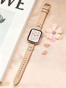 適用於 Apple 的蘑菇造型鉚釘錶帶 - 卡其色 - 查看 9