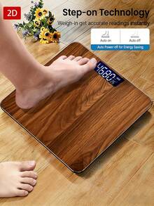 Timbangan Berat Badan Digital, Presisi Tinggi 400 Lbs/180 Kg, Dengan Layar LED Definisi Tinggi, Satuan yang Dapat Diganti (Kg/Lb), Platform Luas, Termasuk Fungsi Mati Otomatis - A - View 3