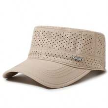 Summer Perforated Soft Top Men's Flat Cap, Water-Resistant Baseball Cap, Outdoor Sun Protection Sports Quick-Dry Baseball Cap - A - View 16