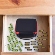 Battery Organizer Case, Holds 80 AA AAA Batteries, Hard Shell EVA Storage Case, Shockproof Dustproof Portable Battery Holder For Home Travel Camping - Multicolor - View 8