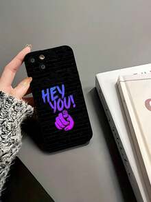 azul morado oye tú graffiti puñofunda de teléfono Fundas compatibles con ,Apple,VIVO,OPPO,,, y Honor.Fabricadas en silicona TPU,ofrecen protección contra golpes y caídas. - Negro - Ver 5