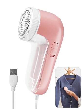 Electric Fabric Shaver Lint Remover For Clothes, Sweater, Sofa And Bed, With Replaceable Stainless Steel Blades And Cord (1pc Pink Electric Version)