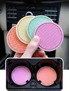 YITUMU 2pcs/4pcs Silicone Anti-Slip Car Cup Holder Coasters - Cup Mat With Crystal Edge, Waterproof & Fashionable, Suitable For Car Or Home Use - Multicolor - View 11