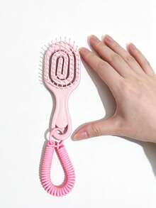1pc Mini Thumb Comb, Pocket-Sized Hairbrush For Beach Party, Travel Handbag, Home, Office, Travel, Portable And Space-Saving - Thumb Comb (with Hanging Cord) - View 11