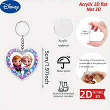 2D Flat Acrylic Cute Princess And Ice Princess Keychain | Adorable And Comfortable Pendant, Made Of Durable Acrylic, Officially Licensed Christmas Decoration, Suitable For Cars, Bags, Etc. - Perfect Gift For Family And Friends, Christmas Decoration, Backpack Accessory, Valentine's Day Gift, Ramadan Gift, Carnival Gift, Cute Keychain, Women's Keychain, Key Chain, Keychain Pendant, Women's Car Accessory, Back To School, Mexico - Multicolor - View 3