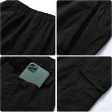 PLANET Pantalones Cargo Hombre 100% Algodón - Corte , Ajuste Holgado, Cintura Elástica y Cómodo |   Ideales para el Día a Día, Senderismo y Actividades Exteriores |   Versátil y Casual - Verde - Ver 6