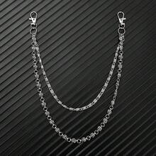 1pc Fashion Punk Star Geometric Chain Waist Chain, Men's Personalized Hip-Hop Multi-Layer Body Chain, Suitable For Pants Decoration, Daily Music Festival Party Outfit, Unisex, Can Be Used As Jewelry Gift - Multicolor - View 2