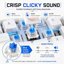 60pcs Blue Mechanical Keyboard Switches 3D Printed Fingertip Stress Relief Clicker Inserts 3-Pin Tactile Replacement Switch Set With Switch Puller And Cleaning Brush - View 10