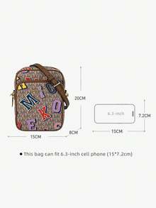 Michael Kors Tas Selempang Jet Set Medium dengan Logo Tanda Tangan Tercetak untuk Wanita, Tas Dompet Ponsel NS CHAIN XBODY untuk Belanja atau Bepergian - Unta - View 5