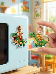 1 buah Magnet Kulkas Akrilik Foto Anak-Anak Kustom Bergambar Penunggang Dinosaurus, Hadiah Magnet Foto Lucu Kustom untuk Dekorasi Rumah Dapur, Kenang-kenangan Ulang Tahun - MultiWarna - View 4