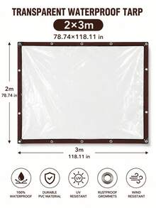 1pc Thickened Waterproof Tarpaulin, Sunproof Rainproof Plastic Waterproof Cover, Outdoor Truck Sunshade Oilcloth, Wear-Resistant Anti-Aging Rain Cover, Camping Patio Garden RV Outdoor Curtain, Summer Travel, Wind And Rain Protection - Multicolor - View 13