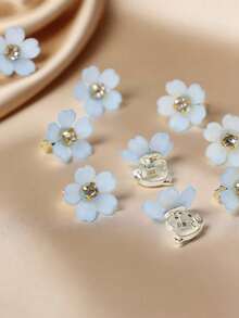 10pcs Floral Beaded Hair Clips - Girls Hair Accessories - Holiday Decorative Hair Clips - Multicolor - View 4
