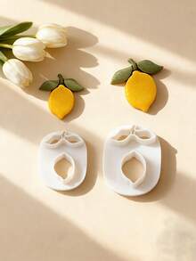 Lemon Polymer Clay Cutters, Realistic Citrus Fruit Shapes For Summer Handmade Earring Craft Supplies - White - View 4