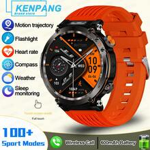 KENPANG 2025 New Durable Men's Outdoor Sports Smartwatch, Wireless Calling (Answer/Make Calls), LED Flashlight, Sports Tracking, Compass, Multiple Sports Modes, IP68 Waterproof Smart Band, 600mAh Battery, Fitness Tracker, Heart Rate & Sleep Monitoring, Compatible With IOS And Android Systems - Multicolor - View 16