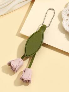DIY Handmade Creative Leather Tulip Flower Keychain 1pc, Fresh PU Flower Key Hanger, Creative Holiday Gift For Partner And Friends, Souvenir, Creative Gift For Girlfriend, Holiday Gift For Mom, Phone Car Accessory Key Ring, Creative Holiday Gift For Others, Event Gift - Multicolor - View 5