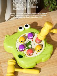 Cute Crocodile Whac-A-Mole Hammering Toy, Educational Early Learning Game Machine For Toddlers, Durable With Smooth Edges, For Hands, Focus Training, Parent-Child Interaction, 1st Birthday Gift - Multicolor - View 5