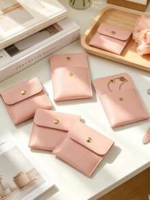 1/5/10pcs Faux Leather Jewelry Bags With Snap Closure - Luxury Gift Bags, Jewelry Packaging Bags, Jewelry Gift Bags, Wedding Birthday Return Gift Candy Bags, Suitable For Earrings, Necklaces, Bracelets And Rings Storage - Color - View 4