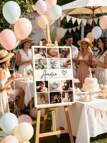 Custom Photo & Text Canvas Print Poster, Customizable Name & Text, Meaningful Personalized Gift, Newborn Gift, Baby Girl Gift, Back To School - Multicolor - View 3