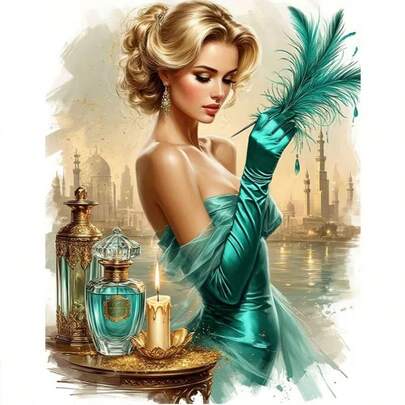 1pc [30*40cm/11.8*15.7in]5D Acrylic Diamond Painting Kit, Beautiful Woman Pattern, Suitable For Adult Beginners DIY Mosaic Diamond Art, Full Drill Handmade Self-Design DIY Diamond Painting, Applicable For Living Room, Bedroom, Office Wall Decoration Hanging Painting, Surprise Home Decor Gift For Family And Friends, Unframed