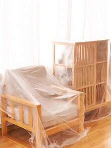 Cubierta multiusos a prueba de polvo, a prueba de viento, a prueba de insectos para otoño/invierno - Protección impermeable para muebles durante la renovación y limpieza - Película de polietileno transparente inodora - Multicolor - View 6