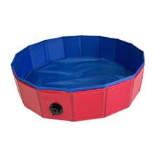 1pc Foldable Portable Pet Bathtub, Suitable For Different Sizes Of Dogs For Bathing And Water Play, Pet Water Basin, Blue And Red - Multicolor - View 13