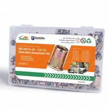 860Pcs Rivet Nut Kit, SAE UNC Rivet Nut Assortment 6-32,8-32,10-24,1/4"-20,5/16"-18,3/8"-16,1/2"-13, Zinc Plated. Carbon Steel Flat Insert Threaded Rivet Nut Kit With Housing Automotive, Furniture And Industrial Projects Dad G - 600pcs Rivet Nuts (300 Metric, 300 Imperial) - View 2