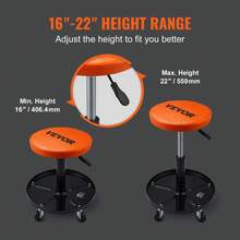 Mobile Mechanic Rolling Gear, 300LBS Capacity, 18-23 Height-Adjustable Pneumatic Stool With Tray & 5 Casters, Automotive Maintenance Tools Workshop, Garage (Father's Day Option) - Adjustable Height - View 9