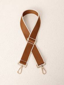 Correa de cincha ancha con borde blanco y contraste de color minimalista, hebilla de metal ajustable con alivio de presión, correa de repuesto versátil para bolso de un solo hombro y bandolera, accesorio de bolso multicolor - Multicolor - Ver 14