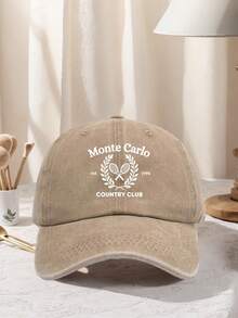 1件中性款 MONTE CARLO 印花棒球帽 可調節設計，適合徒步、登山、旅行及戶外活動防曬 - 蒙地卡羅 - 查看 14