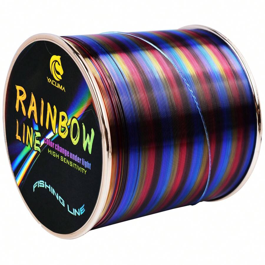 YACUMA New Rainbow Fishing Line 505M-552YDS High Sensitivity, Strong And Wear-Resistant Monofilament Nylon Line, Fluorocarbon Coating, Ultra-Smooth Casting, Main Line For Sea Fishing, Sub-Line, Fresh Water And Salt Water - Multicolor - View 1