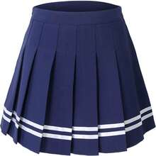 Hoerev - Falda Corta Plisada de Cintura Alta para Mujer y niña - Cintura elástica gris - Ver 20