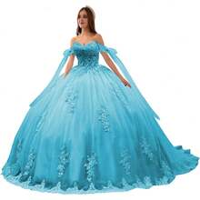 Vestidos de quinceañera de lujo con hombros descubiertos y apliques de encaje hinchado, vestido de baile precioso dulce 16 vestidos - Borgoña Deep - Ver 40
