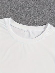 Men's Car Coconut Tree Letter Print T-Shirt - 白色 - 查看 5