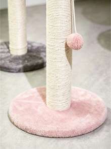 Vertical Sisal Cat Scratching Post - Equipped With Hanging Plush Ball, Stable Round Base, Scratch And Wear Resistant, Indoor Kitten Climbing Tower, Anti-Slip Cat Nail Grinding Toy - Multicolor - View 7