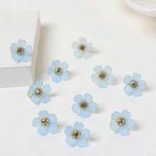 10pcs Floral Beaded Hair Clips - Girls Hair Accessories - Holiday Decorative Hair Clips - Multicolor - View 6
